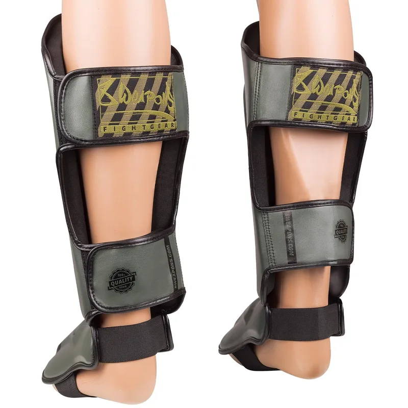 Muay Thai Shin Guard Unlimited 2.0 Olive/Black