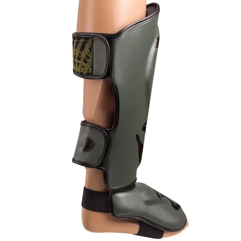 Muay Thai Shin Guard Unlimited 2.0 Olive/Black