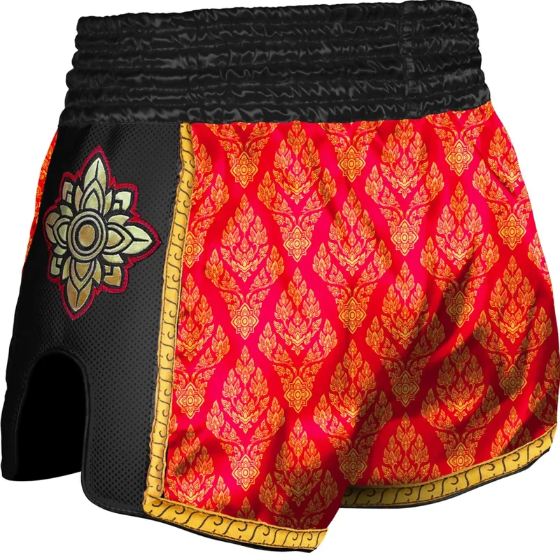 Muay Thai Short Super Mesh Ancient 2.0 Red/Gold